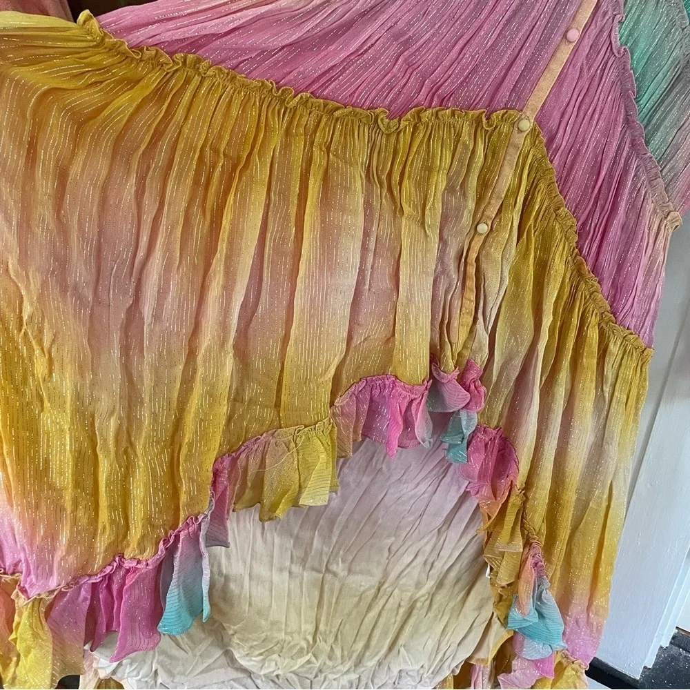 ROCOCO SAND Maxi Dress Summer Sequin Pastel High-Low - Picture 13 of 13